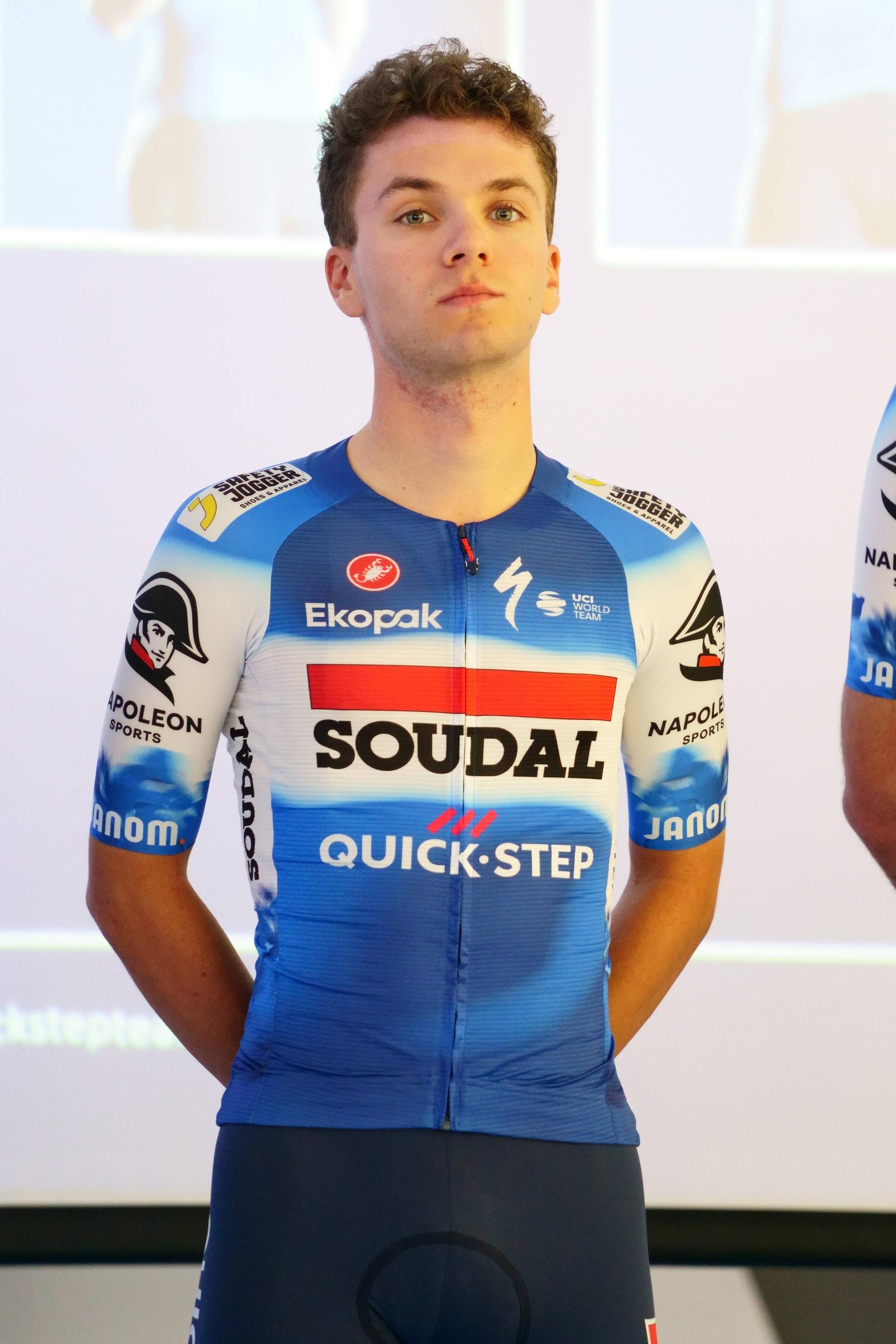 Soudal Quick-Step Belgian William Junior Lecerf pictured at the media day of the Soudal Quick-Step cycling team in Calpe, Spain, Tuesday 09 January 2024. BELGA PHOTO JOMA GARCIA I GISBERT
