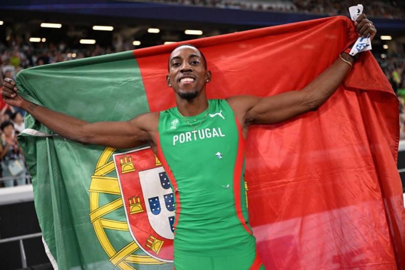 Portugal's athlete Pedro Pichardo celebrates winning the men's triple jump final during the World Athletics Championships in Tokyo on September 19, 2025.  Kirill KUDRYAVTSEV / AFP