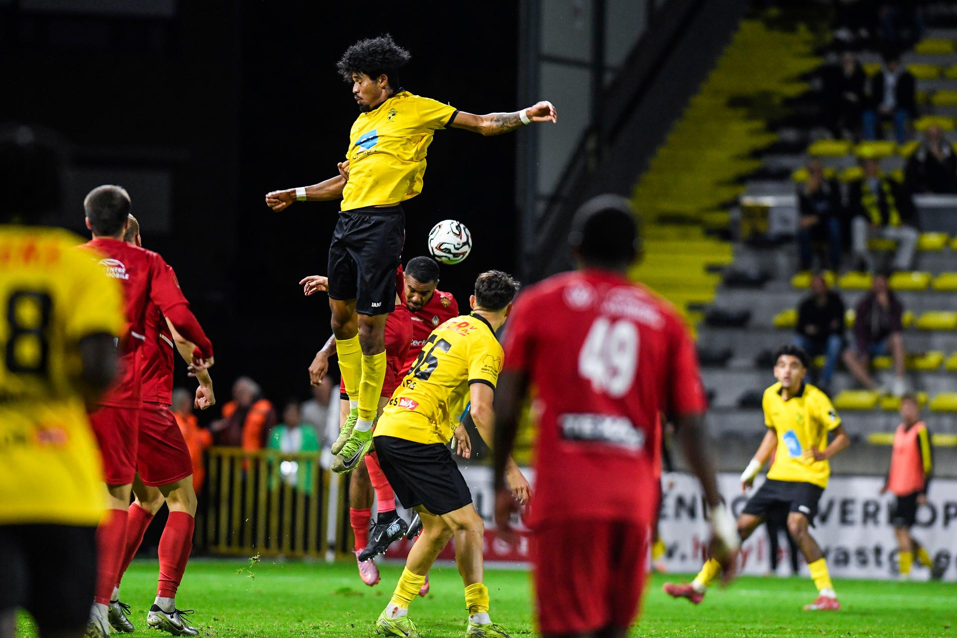 Lierse's Bryan Adinany pictured in action during a soccer game between Lierse SK and Royal Olympic Charleroi, Sunday 28 September 2025 in Lier, on day 8 of the 2025-2026 'Challenger Pro League' 1B second division of the Belgian championship. BELGA PHOTO GOYVAERTS