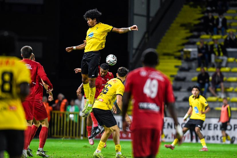 Lierse's Bryan Adinany pictured in action during a soccer game between Lierse SK and Royal Olympic Charleroi, Sunday 28 September 2025 in Lier, on day 8 of the 2025-2026 'Challenger Pro League' 1B second division of the Belgian championship. BELGA PHOTO GOYVAERTS
