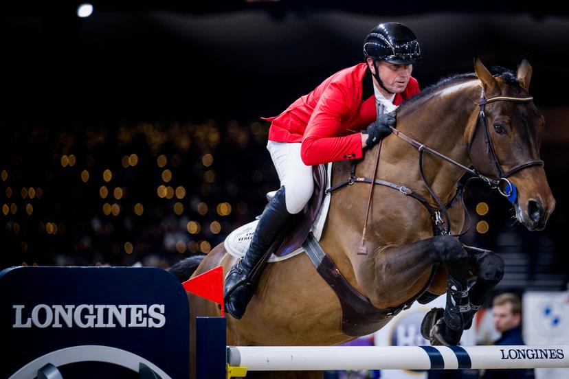 Belgian Koen Vereecke with Kasanova de la Pomme pictured in action during the FEI World Cup Jumping competition at the 'Vlaanderens Kerstjumping - Memorial Eric Wauters' equestrian event in Mechelen on Friday 30 December 2022. BELGA PHOTO JASPER JACOBS