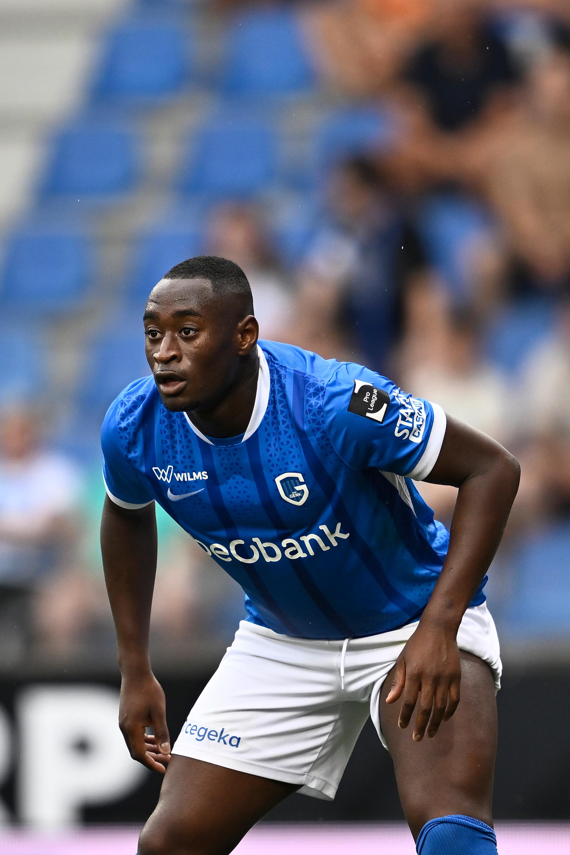 Genk's Mujaid Sadick pictured during the fanday of Belgian soccer team KRC Genk on Saturday 19 July 2025, in Genk. The team is preparing for the upcoming 2025-2026 first division season. BELGA PHOTO JOHAN EYCKENS
