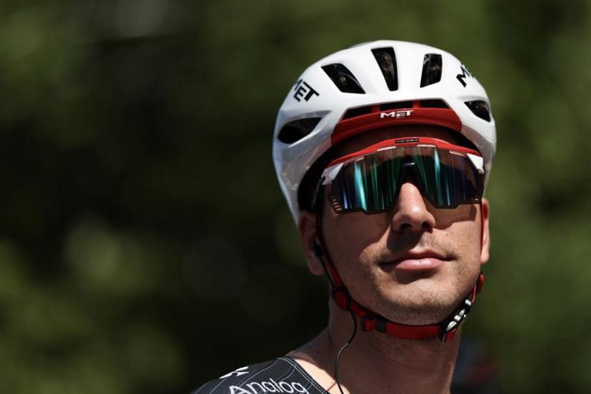 UAE Team Emirates XRG's Portuguese rider Joao Almeida awaits the start of the 2nd stage of the Tour Auvergne-Rhone-Alpes cycling race (formerly known as the Criterium du Dauphine), 234,3km between Saint-Martin-Le-Vinoux and Le Puy-en-Velay, in the French Alps, on June 8, 2026.  Anne-Christine POUJOULAT / AFP