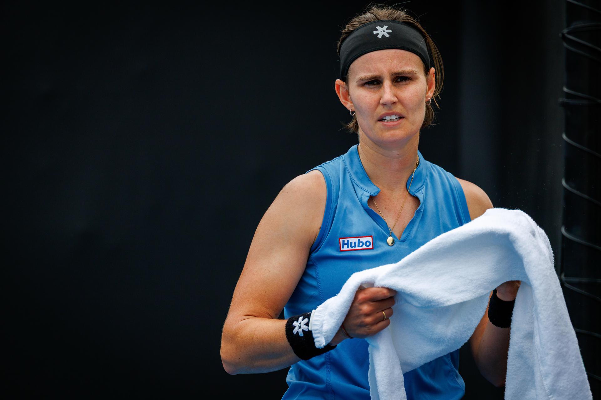 Belgium's Greet Minnen pictured during a third round qualifying match against Poland's Linda Klimovicova in the women singles at the Australian Open, Melbourne Park, Melbourne on Thursday 15 January 2026.  BELGA PHOTO PATRICK HAMILTON  --- BENELUX ONLY   ---