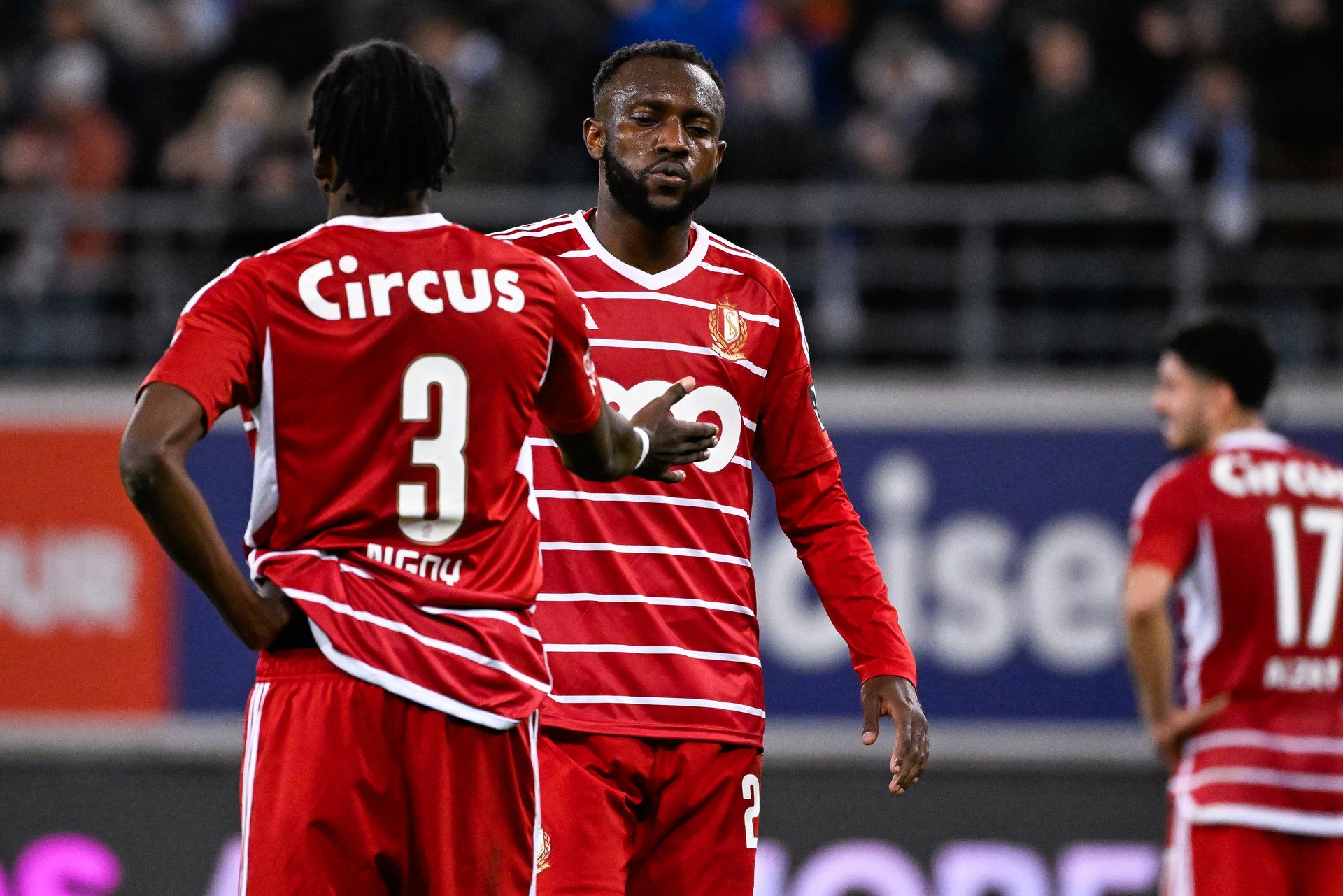 Standard's Merveille Bope Bokadi looks dejected after a soccer match between KAA Gent and Standard De Liege, Sunday 29 October 2023 in Gent, on day 12 of the 2023-2024 season of the 'Jupiler Pro League' first division of the Belgian championship. BELGA PHOTO LAURIE DIEFFEMBACQ