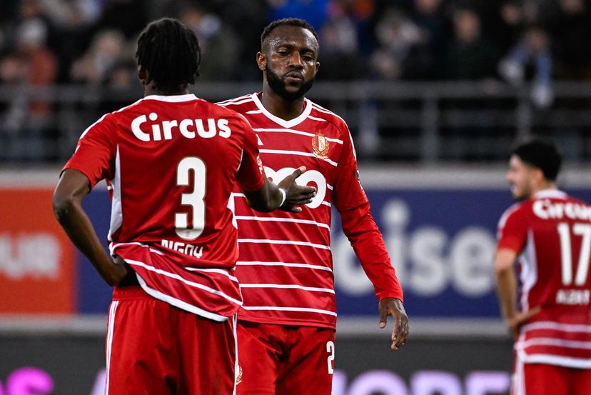 Standard's Merveille Bope Bokadi looks dejected after a soccer match between KAA Gent and Standard De Liege, Sunday 29 October 2023 in Gent, on day 12 of the 2023-2024 season of the 'Jupiler Pro League' first division of the Belgian championship. BELGA PHOTO LAURIE DIEFFEMBACQ