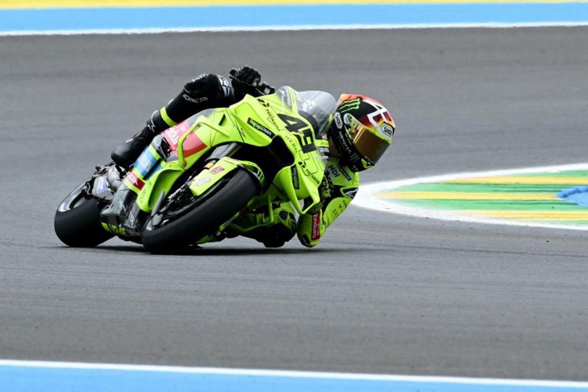 Pertamina Enduro VR46 Racing Team's Italian rider Fabio Di Giannantonio races during the MotoGP qualifying session of the Grand Prix of Brazil, at the Ayrton Senna International racetrack in Goiania, state of Goias, Brazil, on March 21, 2026.  EVARISTO SA / AFP