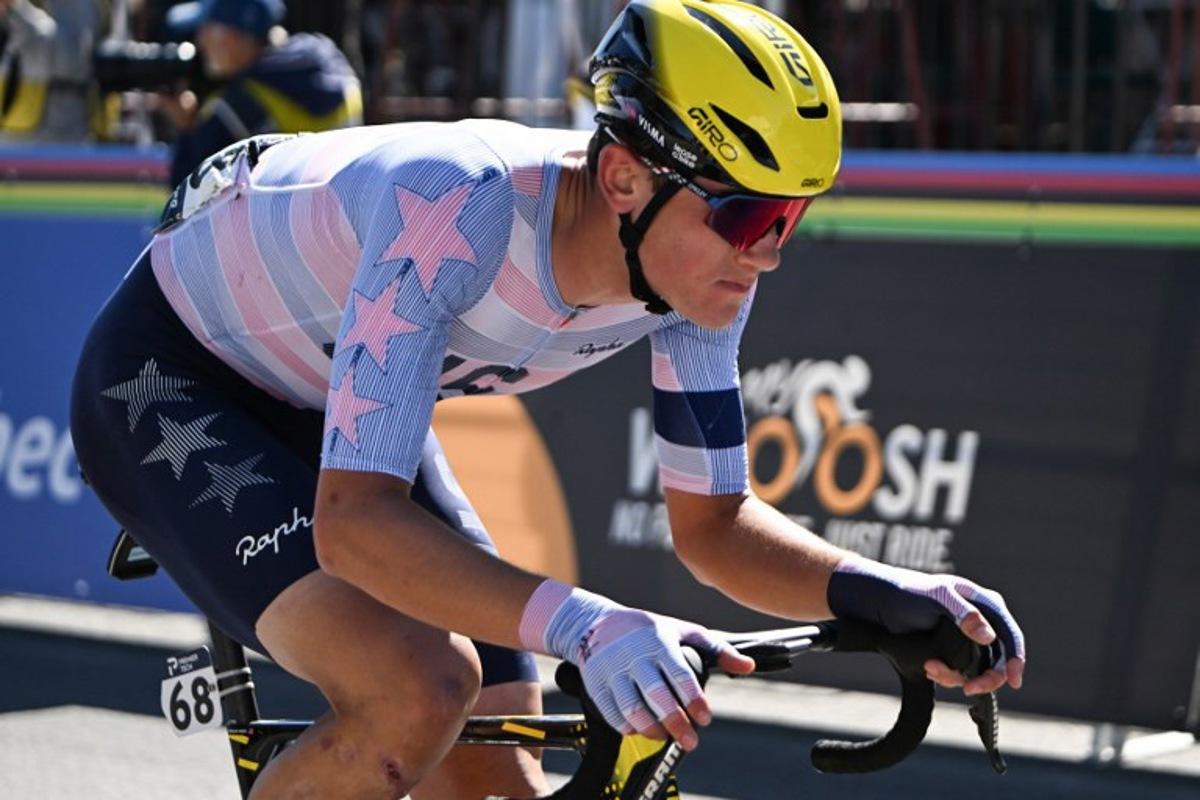 United States' Ashlin Barry competes in the Under-23 Men's Road Race during the 2026 Union Cycliste Internationale (UCI) Road World Championships in Montreal, Quebec, on September 25, 2026.  Andrej Ivanov / AFP