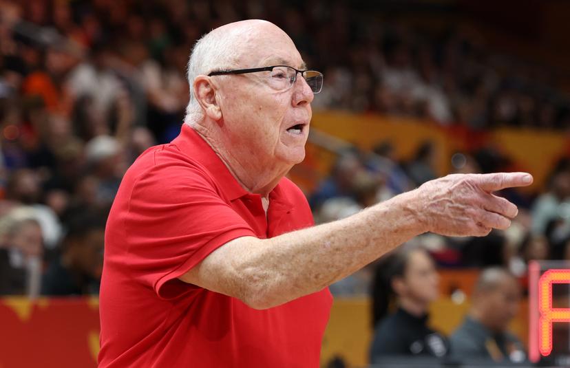 Belgium's head coach Mike Thibault gestures during a game between Belgian national basketball team Belgian Cats and Puerto Rico,  game 2 of the group phase at the FIBA Women's Basketball World Cup, on Sunday 6 September 2026, in Berlin, Germany. The FIBA Women's Basketball World Cup takes place in Berlin from 4 to 23 September 2026. BELGA PHOTO VIRGINIE LEFOUR