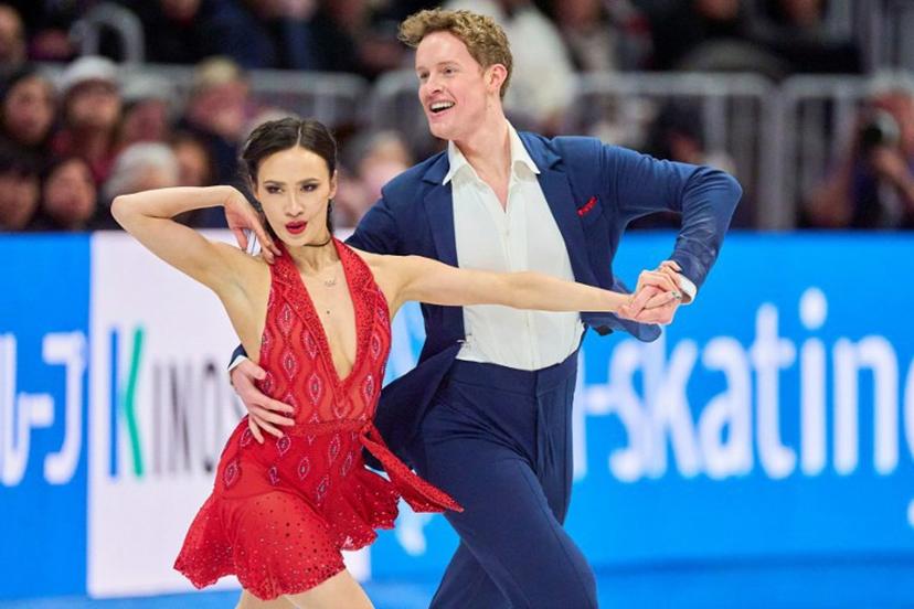 Madison Chock and Evan Bates of the United States perform their Rhythm Dance routine at the ISU World Figure Skating Championships at TD Garden in Boston, Massachusetts, on March 28, 2025.  Geoff Robins / AFP