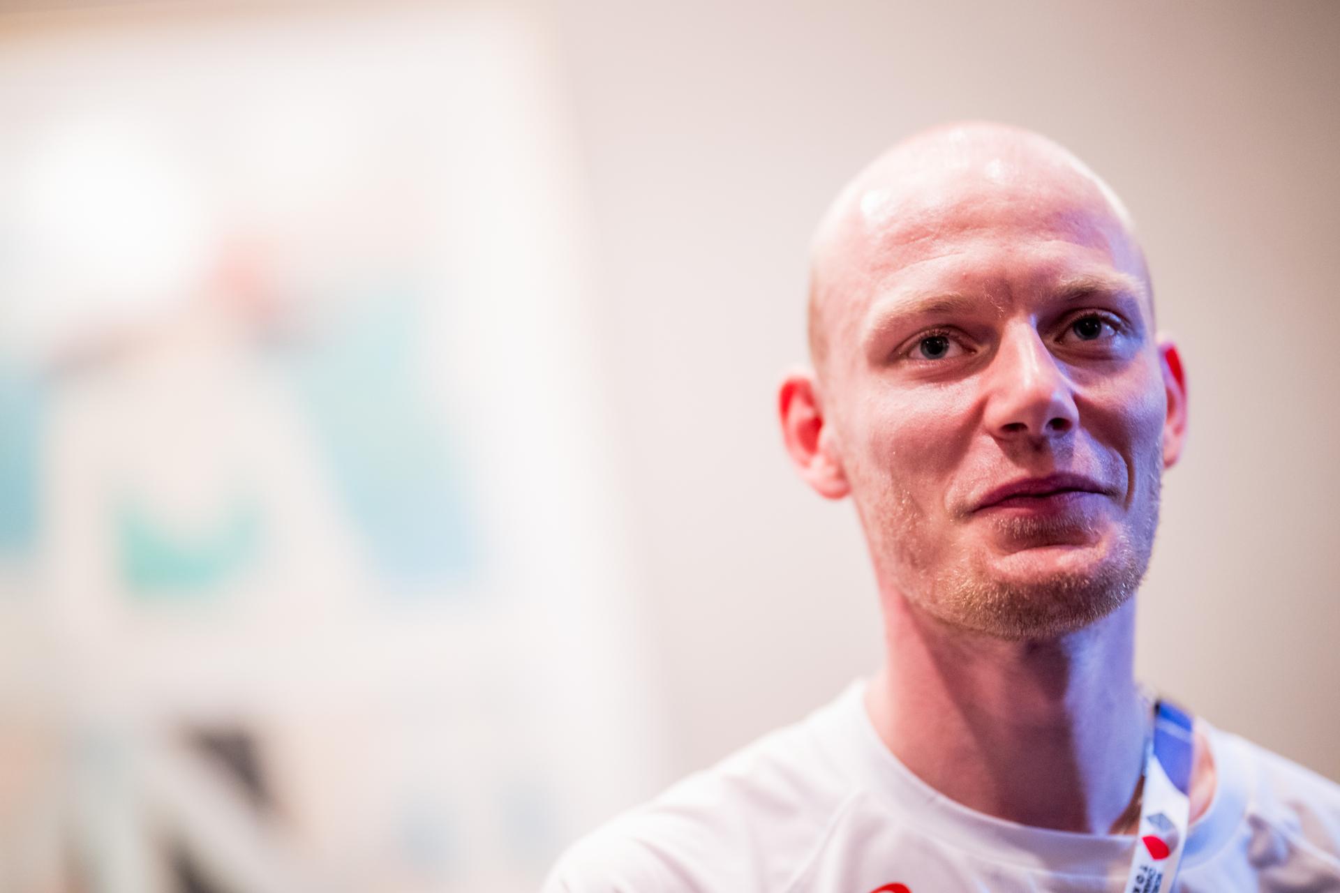 Belgian Tim Van De Velde talks to the press during a press conference before the World Athletics Championships in Tokyo, Japan, on Thursday 11 September 2025. The outdoor Worlds are taking place from 13 to 21 September. BELGA PHOTO JASPER JACOBS