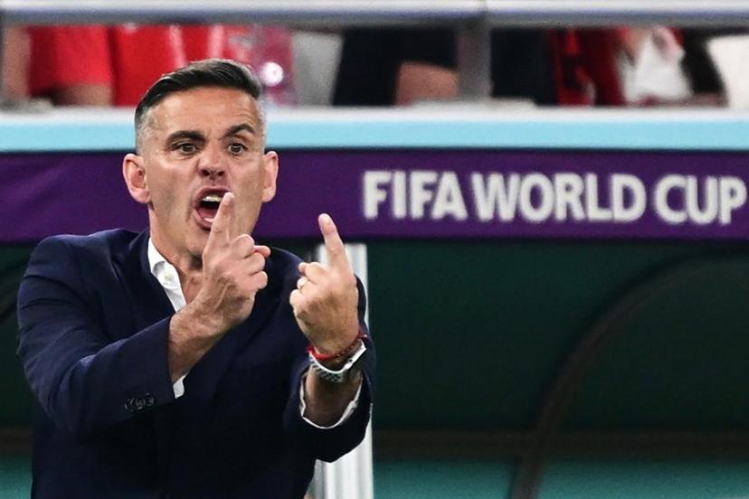 Canada's English coach #00 John Herdman gestures during the Qatar 2022 World Cup Group F football match between Canada and Morocco at the Al-Thumama Stadium in Doha on December 1, 2022.  Miguel MEDINA / AFP