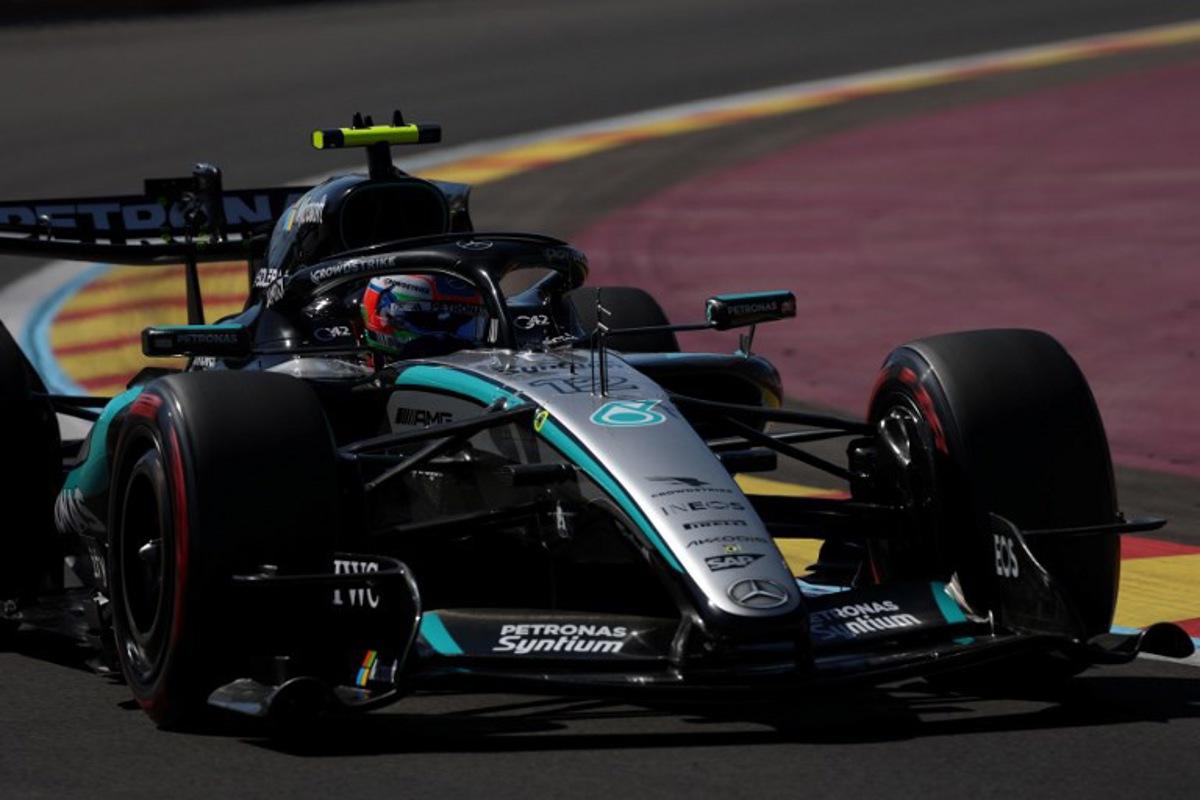 Team Mercedes' Kimi Antonelli drives during the third practice session at the Madring circuit on September 12, 2026 in Madrid ahead of the Spanish Formula One Grand Prix.  Pierre-Philippe MARCOU / AFP