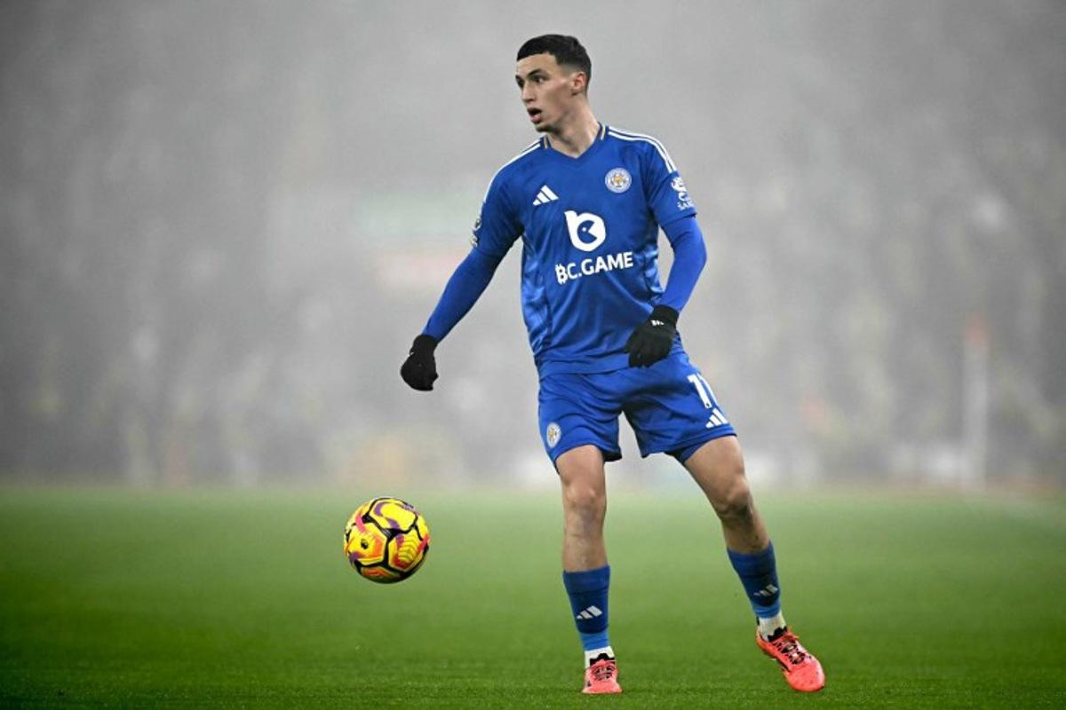 Leicester City's Moroccan midfielder #11 Bilal El Khannouss looks on during the English Premier League football match between Liverpool and Leicester City at Anfield in Liverpool, north west England on December 26, 2024.  Paul ELLIS / AFP