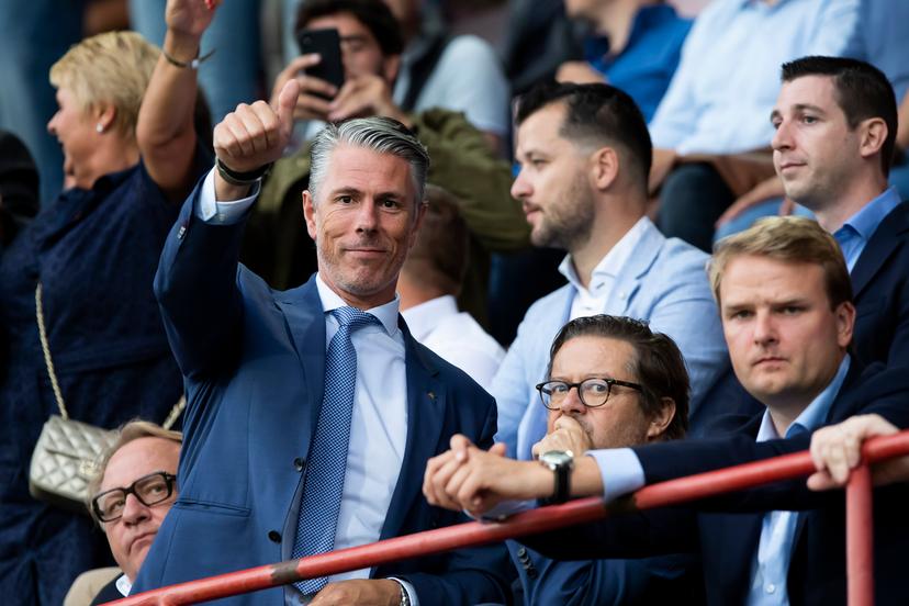 Anderlecht's sports director Michael Verschueren and Anderlecht's chairman Marc Coucke pictured after a soccer match between KV Kortrijk vs RSC Anderlecht, Saturday 17 August 2019 in Kortrijk, on the fourth day of the 'Jupiler Pro League' Belgian soccer championship season 2019-2020. BELGA PHOTO KRISTOF VAN ACCOM