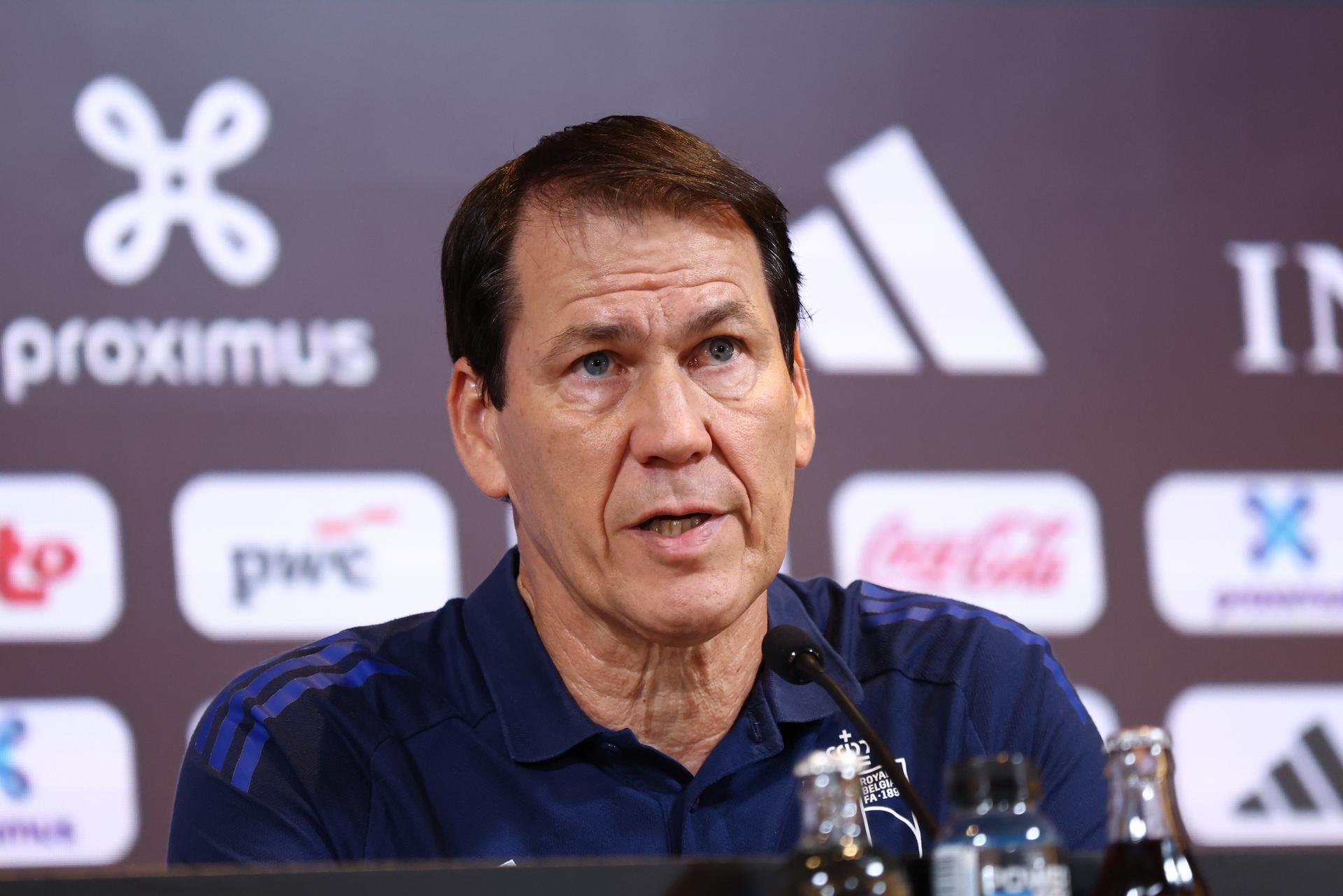 Belgium's head coach Rudi Garcia pictured during a press conference to announce the selection of the Red Devils, the Belgian national soccer team, at the Proximus Basecamp in Tubize, Friday 03 October 2025. The team is preparing for the matches against North Macedonia (10/10) and Wales (13/10). BELGA PHOTO BRUNO FAHY