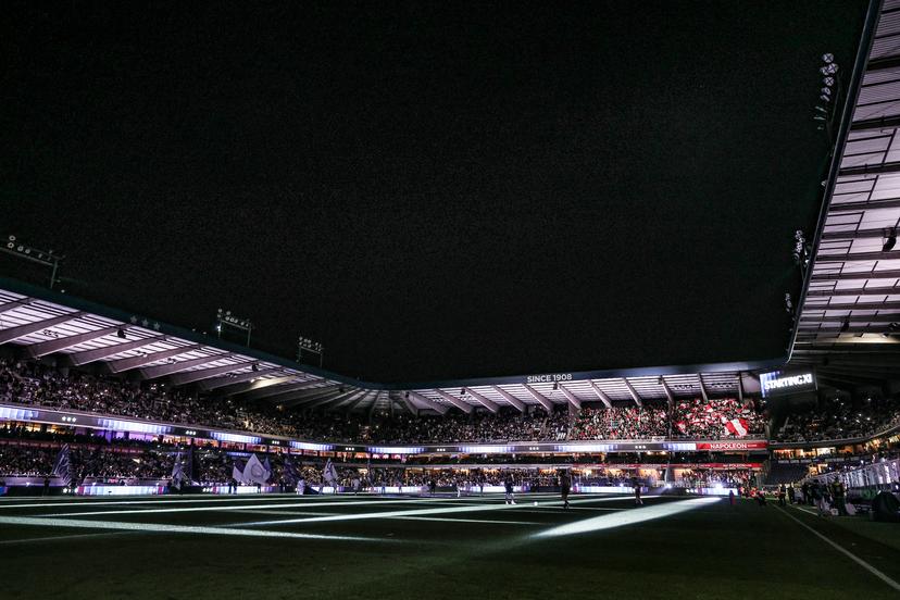 the 'Lotto Park' stadium pictured at the start of a soccer match between RSC Anderlecht and Royal Antwerp FC, Saturday 20 September 2025 in Anderlecht, on day 8 of the 2025-2026 'Jupiler Pro League' first division of the Belgian championship. BELGA PHOTO BRUNO FAHY