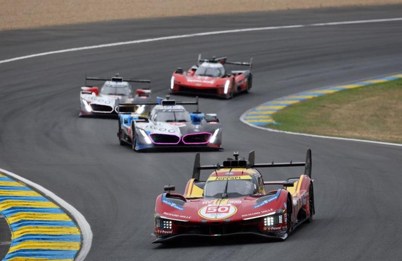 Ferrari AF Corse's Danish driver #50 Nicklas Nielsen steers his car during the 24 Hours of Le Mans 2025, at the Le Mans circuit, in north-western France on June 14, 2025.   FRED TANNEAU / AFP