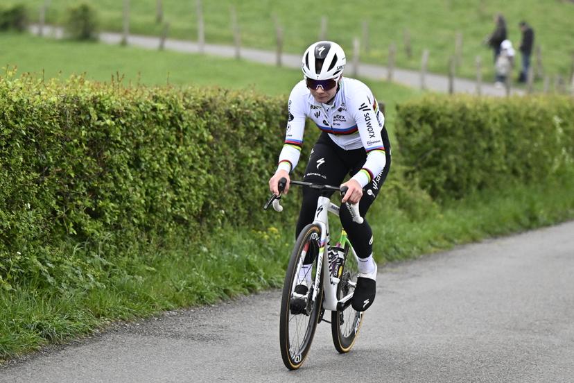 Belgian Lotte Kopecky of SD Worx-Protime pictured during a training and track reconnaissance session, on the 'Cote de la Redoute', in Remouchamps, Aywaille, ahead of the Liege-Bastogne-Liege one day cycling race, Friday 25 April 2025. BELGA PHOTO ERIC LALMAND