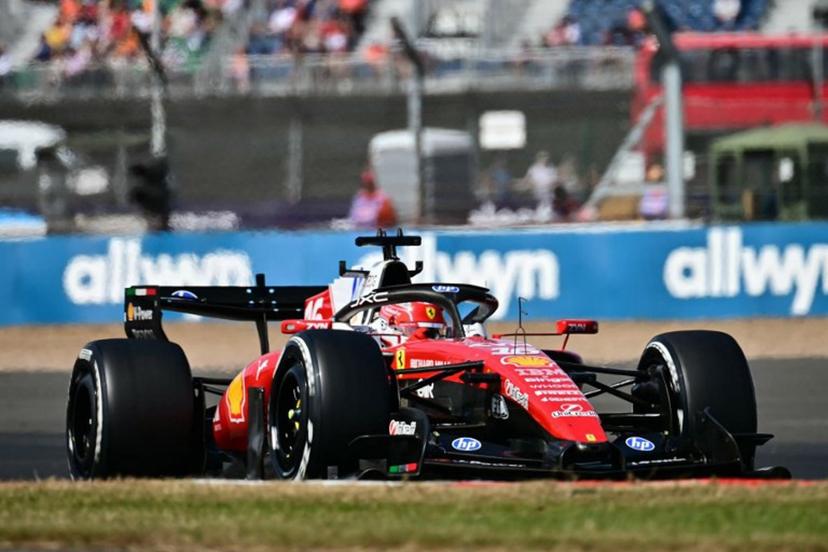 Ferrari's Monegasque driver Charles Leclerc drives during the Formula One British Grand Prix at the Silverstone motor racing circuit in Silverstone, central England, on July 5, 2026.  Ben STANSALL / AFP