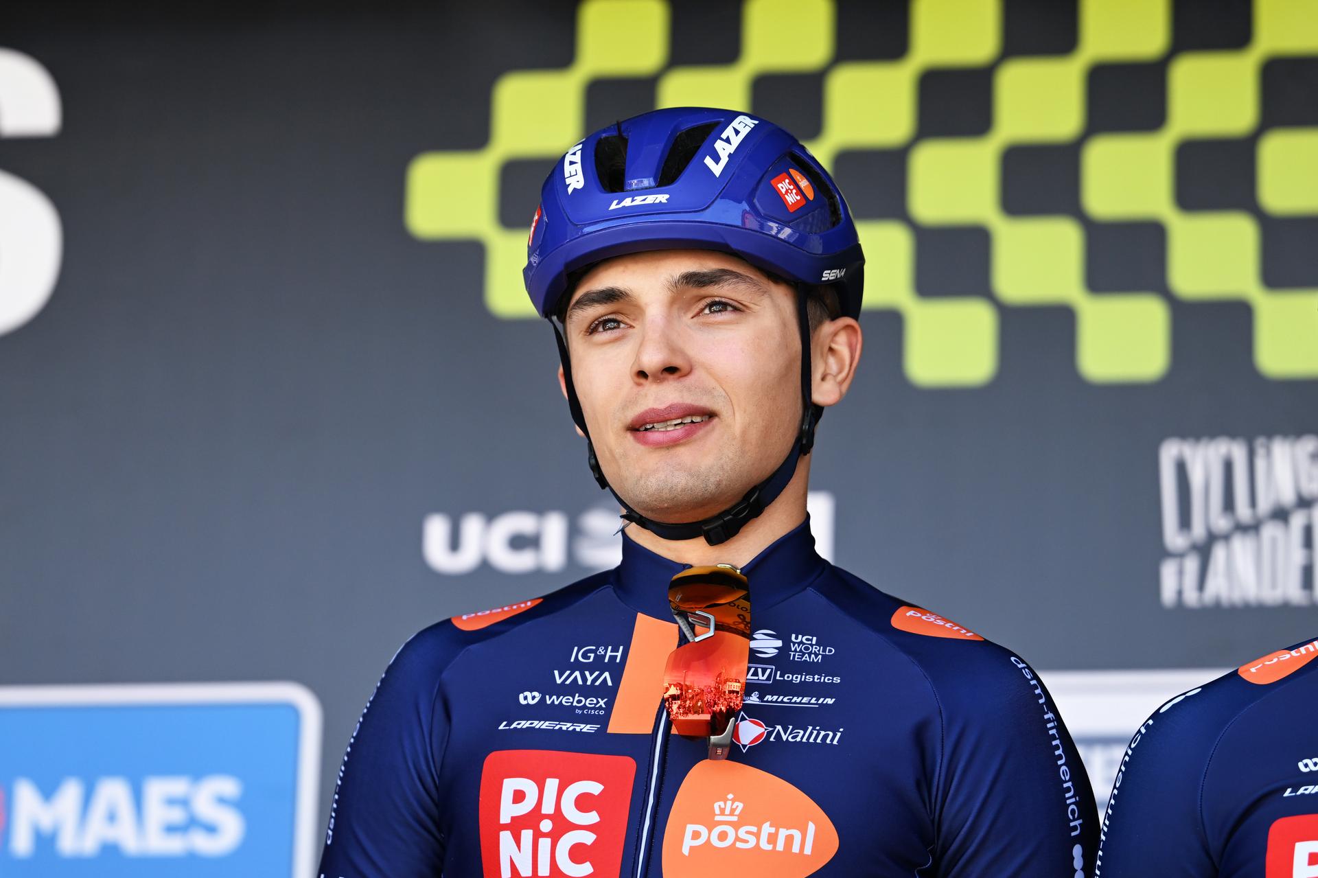 Czech Pavel Bittner of Team Picnic PostNL pictured at the start of the men's race of the 'Scheldeprijs' one day cycling event, 205,2km from Terneuzen, the Netherlands to Schoten, Belgium on Wednesday 08 April 2026. BELGA PHOTO MAARTEN STRAETEMANS