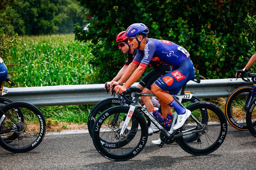 Dutch Frits Biesterbos of Team Picnic PostNL pictured in action during stage 7 of the 2026 Tour de France cycling race, 175km from Hagetmau to Bordeaux, on Friday 10 July 2026. The 113th edition of the Tour de France starts on Saturday 4 July in Barcelona, Spain, and will finish in Paris, France on the 26th of July. BELGA PHOTO POOL LUCA BETTINI