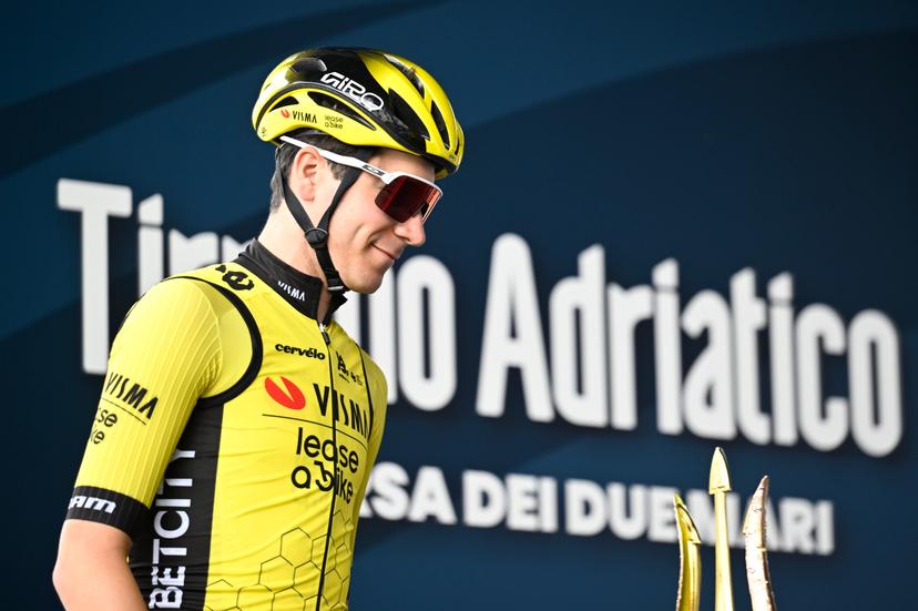 Belgian Cian Uijtdebroeks of Team Visma-Lease a Bike pictured at the start of the second stage of the Tirreno-Adriatico cycling race, a 189km race from Camaiore to Follonica, Italy, Tuesday 11 March 2025. BELGA PHOTO DIRK WAEM