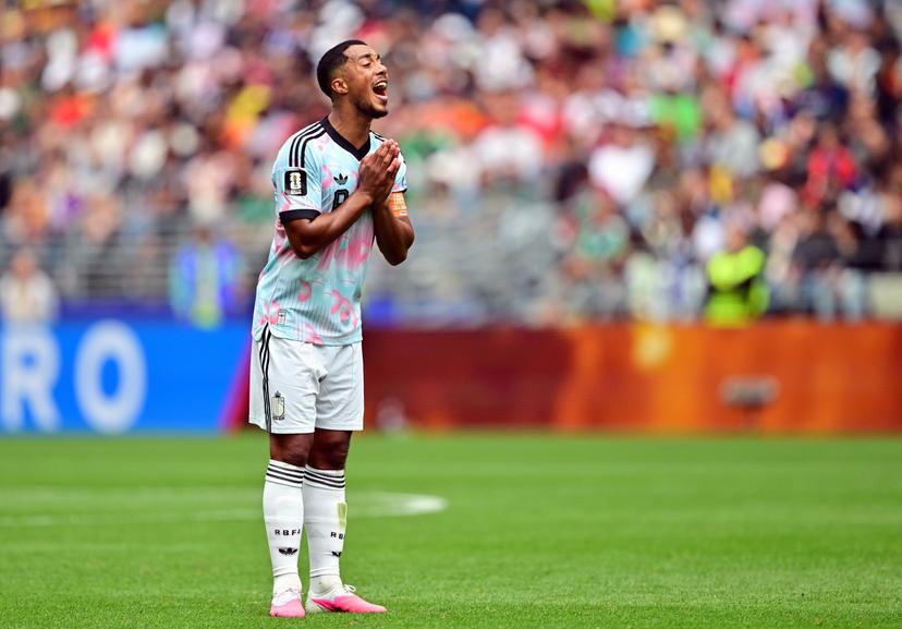 Belgium's Youri Tielemans reacts during a soccer game between Belgian national team Red Devils and Senegal, on Wednesday 01 July 2026, at the Seattle Field, in Seattle, a 1/16 finals game in the FIFA World Cup 2026. BELGA PHOTO DIRK WAEM