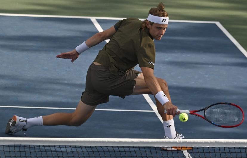 Belgian Zizou Bergs pictured during a tennis match with Belgian Collignon against Australian-US pair Peers-Withrow, in the first round of the men's doubles of the 2025 US Open Grand Slam tennis tournament in New York City, USA, Friday 29 August 2025. BELGA PHOTO TONY BEHAR