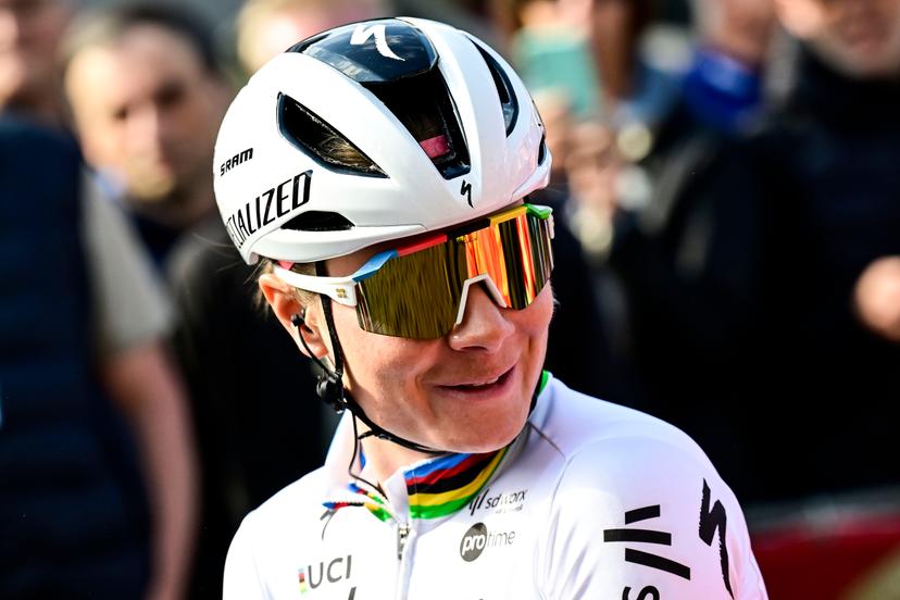 Belgian Lotte Kopecky of SD Worx-Protime pictured at the start of the women elite 'Amstel Gold Race' one day cycling race, 157,4 km from Maastricht to Valkenburg, The Netherlands, Sunday 20 April 2025. BELGA PHOTO DIRK WAEM