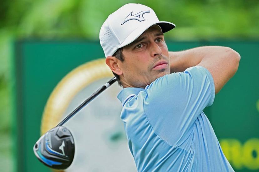 France's Adrien Saddier plays a shot during the second round of China Open Golf tournament in Shenzhen, in southern China's Guangdong province on May 3, 2024.  AFP