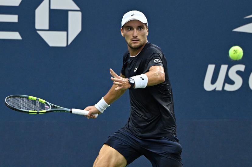 Raphael Collignon of Belgium plays against Sebastian Grozny of the United States during Men's singles Round 1 of the 2026 US Open Tennis Championship, USTA Billie Jean King National Tennis Center in Flushing Meadow-Corona Park, in the Queens borough of New York, NY, August 30, 2026. (Photo by Anthony Behar/Sipa USA) BELGA PHOTO BENELUX ONLY