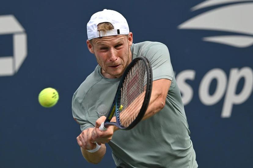 Gauthier Onclin of Belgium plays against Nikoloz Basilashvili of Georgia during the Men's Qualifying Singles Round 1 of the 2025 US Open tournament, at the USTA Billie Jean King National Tennis Center in Flushing Meadow-Corona Park, in the Queens borough of New York, NY, August 18, 2025. (Photo by Anthony Behar/SipaUSA)