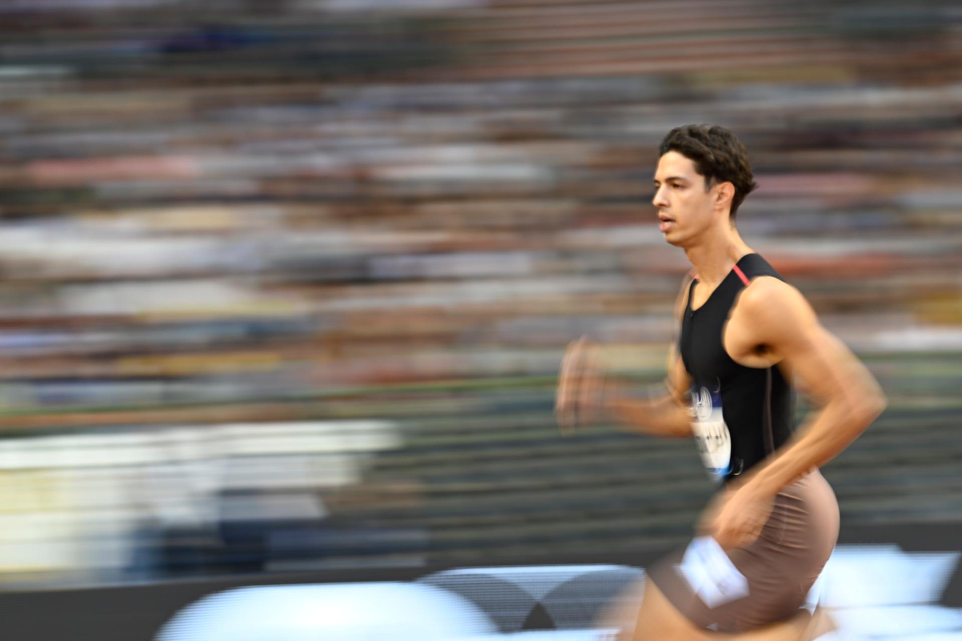 Belgian Jonathan Sacoor pictured in action during the 400m race, at the 50th edition of the Memorial Van Damme Diamond League athletics event in Brussels, Friday 4 September 2026.  BELGA PHOTO JASPER JACOBS