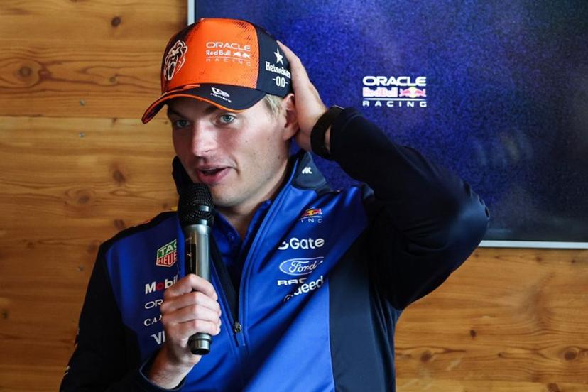 Red Bull Racing's Dutch driver Max Verstappen speaks during a press conference ahead of the Formula One Dutch Grand Prix at The Circuit Zandvoort, western Netherlands, on August 20, 2026. Four-time Formula One world champion Max Verstappen has signed a new contract with Red Bull until the end of 2030, the team announced on August 20, 2026, ending speculation over his future in the sport. SIMON WOHLFAHRT / AFP