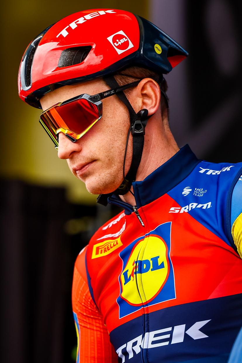 Belgian Otto Vergaerde of Lidl-Trek pictured at the start of the first stage of 83th edition of the Paris-Nice cycling race, from and to Le Perray-en-Yvelines (156,5km), Sunday 09 March 2025. BELGA PHOTO DAVID PINTENS