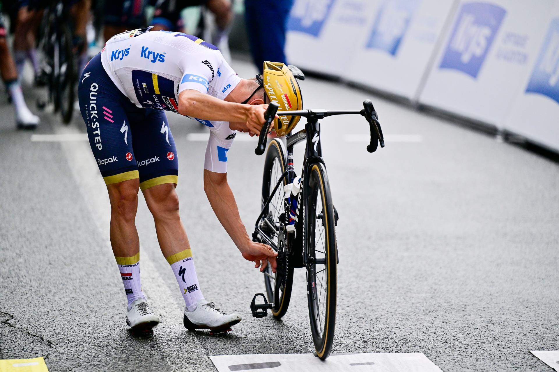 Belgian Remco Evenepoel of Soudal Quick-Step pictured at the start of stage 14 of the 2025 Tour de France cycling race, from Pau to Luchon-Superbagneres (183 km), on Saturday 19 July 2025 in France. The 112th edition of the Tour de France starts on Saturday 5 July in Lille, France, and will finish in Paris, France on the 27th of July. BELGA PHOTO DIRK WAEM