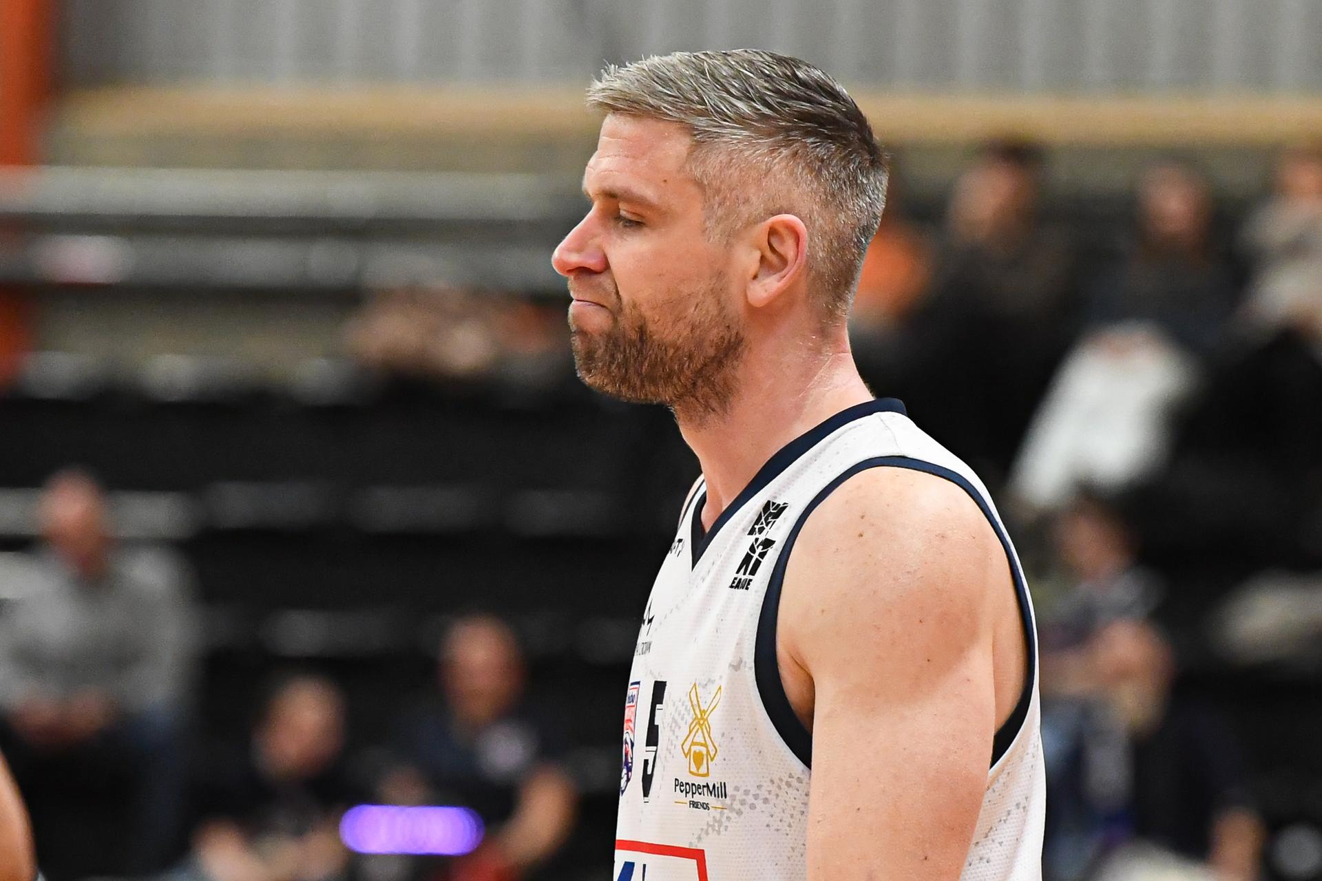 Limburg's Quentin Serron looks dejected during a basketball match between Limburg United and House of Talents Spurs Kortrijk, Friday 05 December 2025 in Hasselt, on day 10 of the 'BNXT League' Belgian/ Dutch first division basket championship. BELGA PHOTO JILL DELSAUX