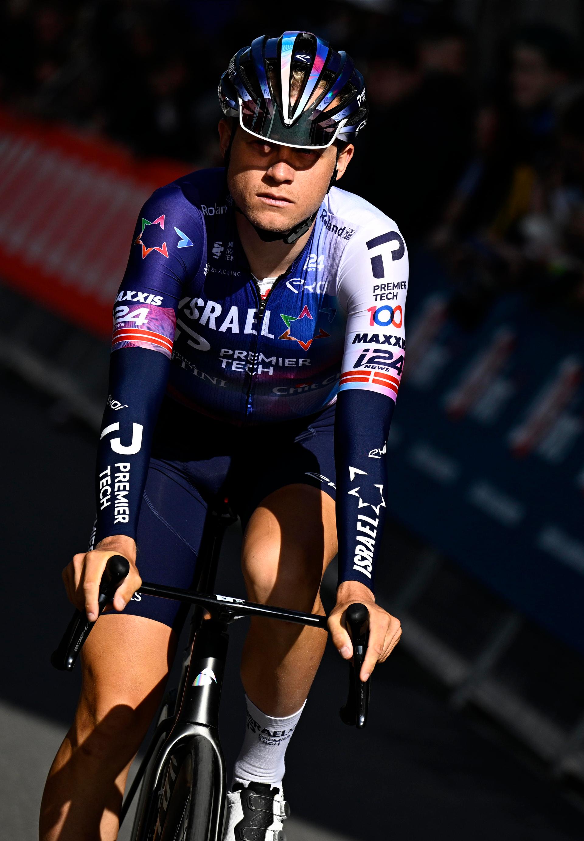 Danish Mads Wurtz Schmidt of Israel-Premier Tech pictured at the start of the men elite race of the Liege-Bastogne-Liege one day cycling event, 258,5km from Liege, over Bastogne to Liege, Sunday 23 April 2023. BELGA PHOTO JASPER JACOBS