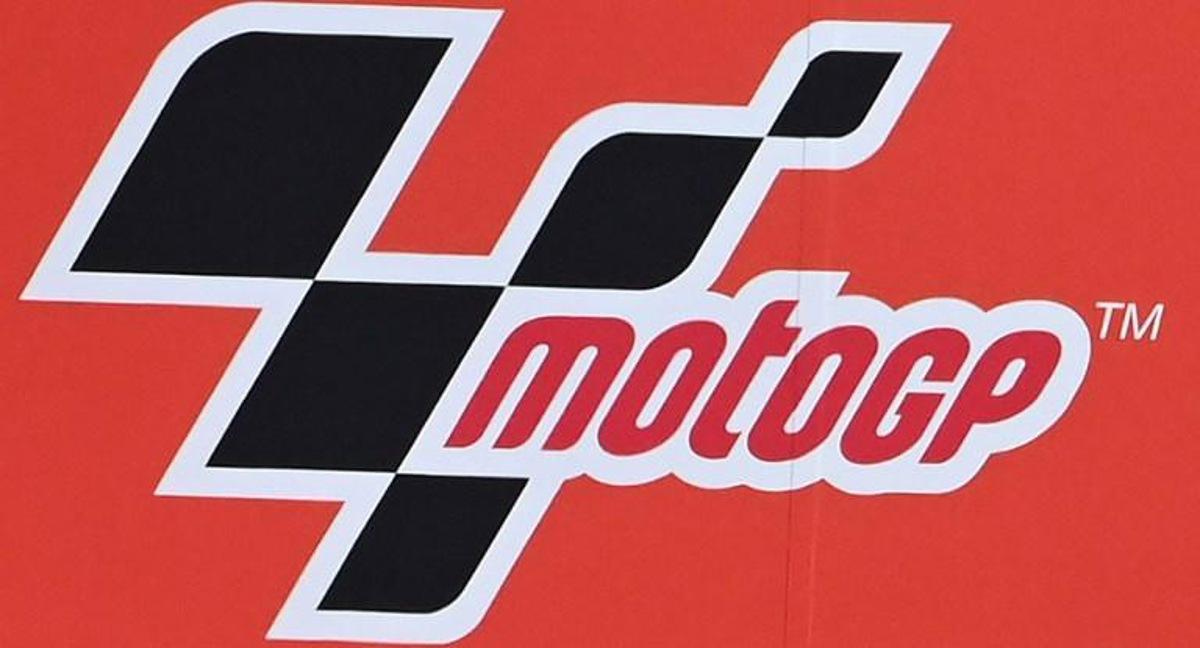 This photograph taken on September 13, 2020 shows the MotoGP logo after the San Marino MotoGP Grand Prix at the Misano World Circuit Marco Simoncelli.  ANDREAS SOLARO / AFP ALTERNATIVE CROP TO GO WITH AN AFP STORY

