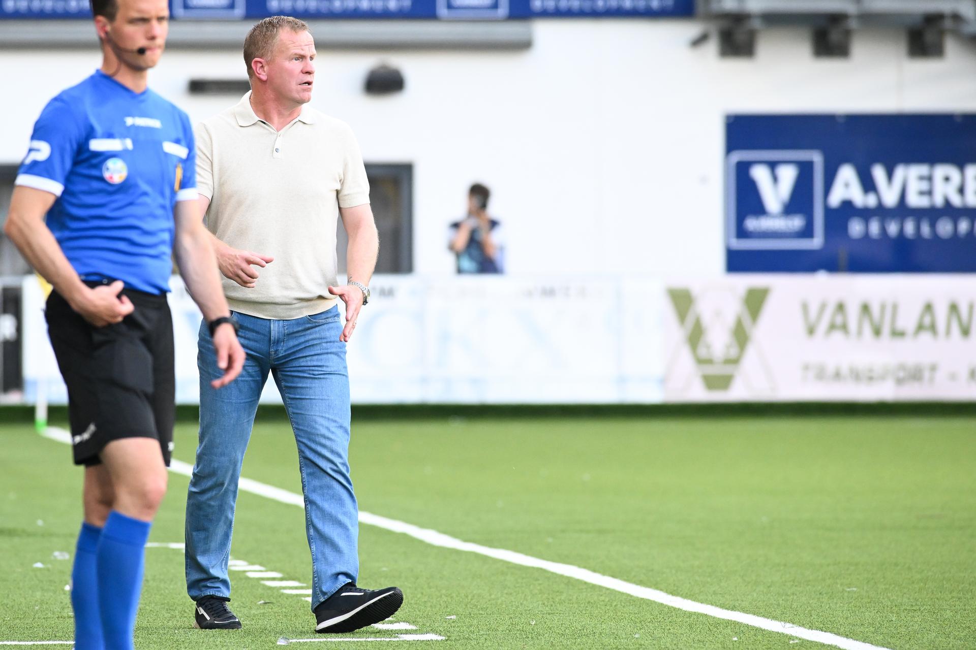 STVV's head coach Wouter Vrancken pictured during a soccer match between Sint-Truiden VV and KV Mechelen, Sunday 24 May 2026 in Sint-Truiden, on the last day of the Champion's Play-offs of the 2025-2026 'Jupiler Pro League' first division of the Belgian championship. BELGA PHOTO JILL DELSAUX