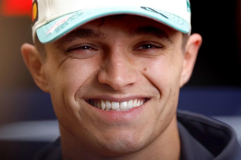 McLaren's British driver Lando Norris smiles during the media day ahead of the Sao Paulo Formula One Grand Prix at the Jose Carlos Pace racetrack, aka Interlagos, in Sao Paulo, Brazil on November 6, 2025.  Miguel SCHINCARIOL / AFP