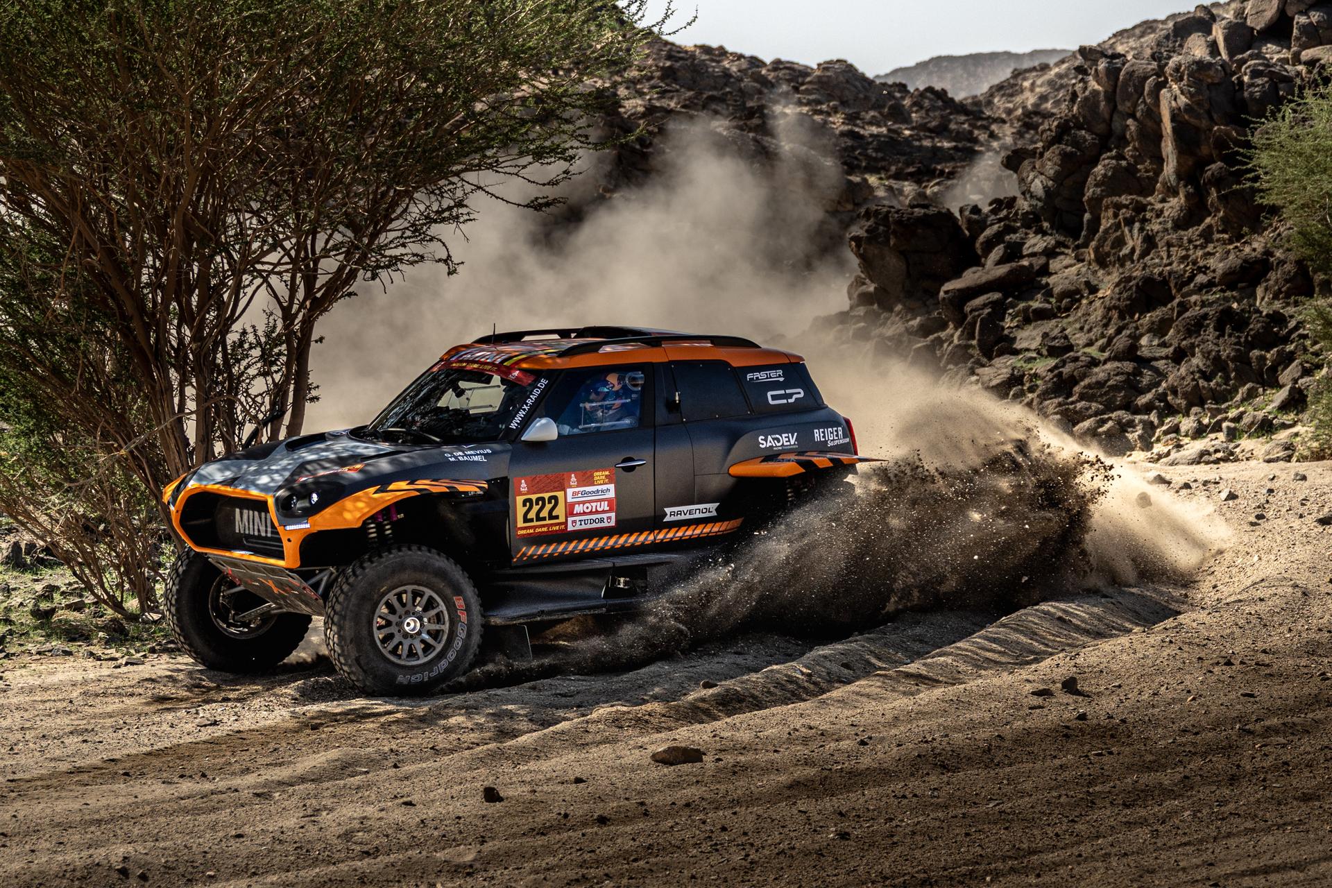ATTENTION EDITORS - HAND OUT PICTURES - EDITORIAL USE ONLY - MANDATORY CREDIT:  'SIMON BAUCHAU'  Hand out picture released by Eric Dupain shows Mathieu Baumel and Guillaume de Mevius at at the prologue of the 2026 Dakar rally race in Yanbu, Saoudi Arabia on Saturday 03 January 2026.  *** Belga and Belga Editorial Board decline all responsibility regarding the content of this picture. *** PHOTO HAND OUT - SIMON BAUCHAU