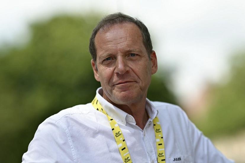 General director of the Tour de France Christian Prudhomme awaits the start of the 13th stage of the 113th edition of the Tour de France cycling race, 205,8 km between Dole and Belfort in eastern France, on July 17, 2026.  Loic VENANCE / AFP