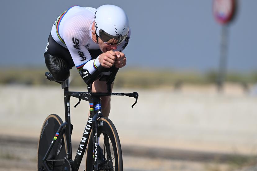 VROMANT Ewoud pictured in action during the time trials at the UCI Para-Cycling Road World Cup event, Friday 02 May 2025, in Oostende. The UCI Para-Cycling Road World Cup takes place from 01 to 04 May in Oostende and Brugge. BELGA PHOTO LUC CLAESSEN