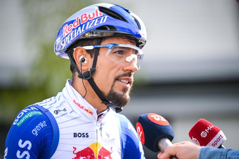 Colombian Daniel Felipe Martinez of Red Bull-BORA-hansgrohe pictured before the start of the final stage of 84th edition of the Paris-Nice cycling race, a race from Nice to Nice (145 km), on Sunday 15 March 2026. BELGA PHOTO DAVID PINTENS