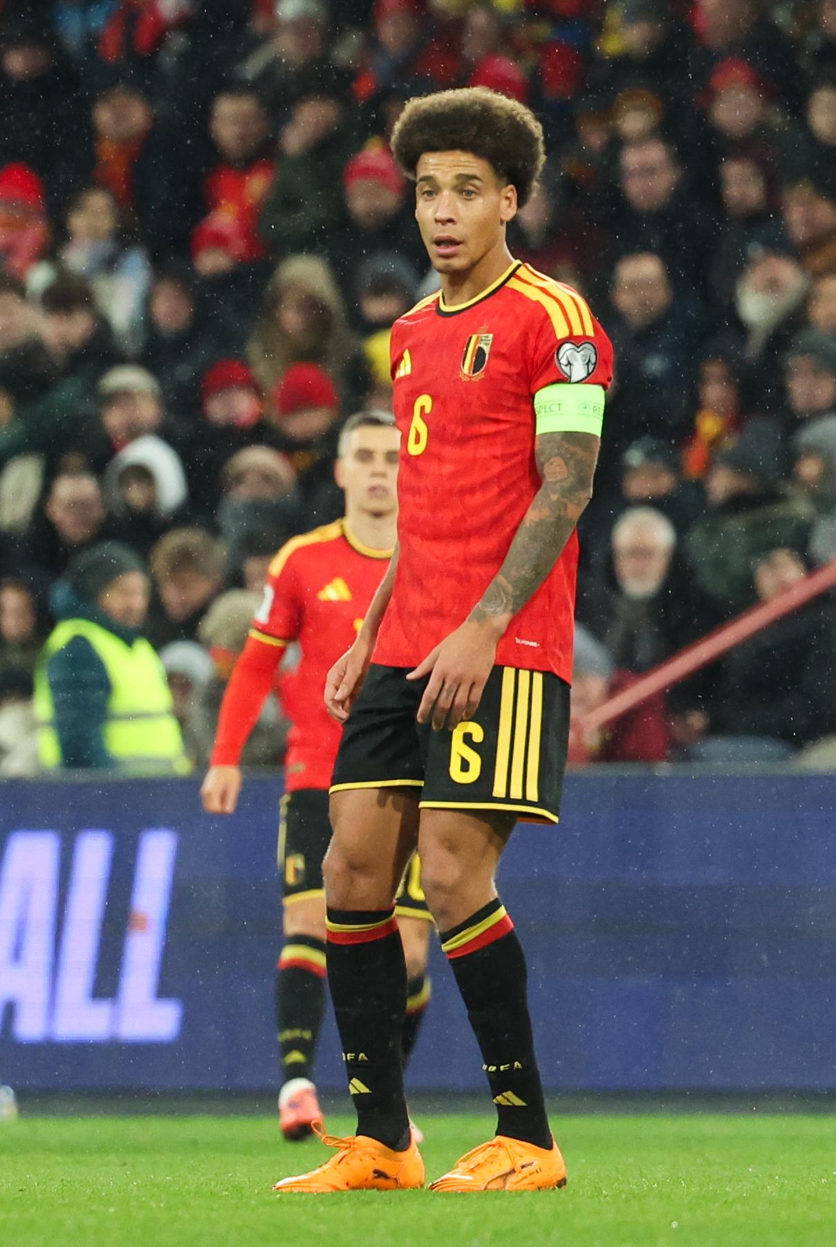 Belgium's Axel Witsel pictured during a soccer game between Belgium's Red Devils and Liechtenstein, the last FIFA World Cup 2026 qualification match, in Liege on Tuesday 18 November 2025. BELGA PHOTO VIRGINIE LEFOUR