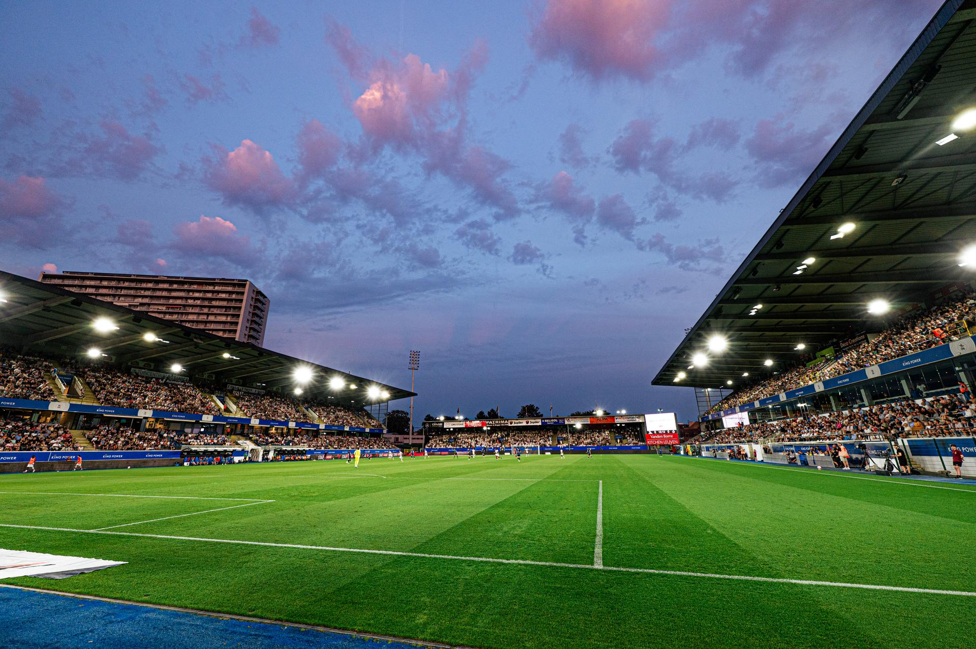 OHL's 'King Power at Den Dreef' stadium pictured during a soccer match between Oud-Heverlee Leuven and Club Brugge, Saturday 15 August 2026 in Leuven, on day 2 of the 2026-2027 'Jupiler Pro League' first division of the Belgian championship. BELGA PHOTO EMILE WINDAL