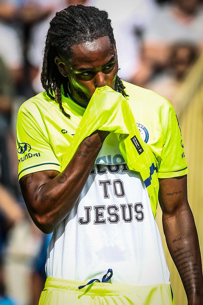 Gent's Jordan Torunarigha pictured during a soccer match between Club Brugge and KAA Gent, Thursday 01 May 2025 in Brugge, on day 7 (out of 10) of the Champions' Play-offs of the 2024-2025 'Jupiler Pro League' first division of the Belgian championship. BELGA PHOTO BRUNO FAHY