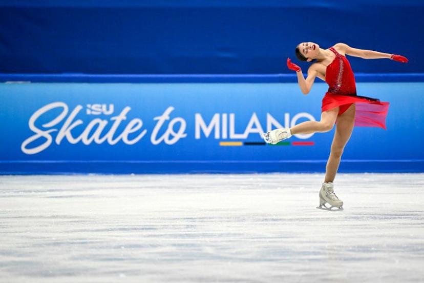 Independent athlete Adeliia Petrosian competes in women's free skating during the ISU Skate to Milano Figure Skating Qualifier 2025 in Beijing on September 20, 2025.  ADEK BERRY / AFP